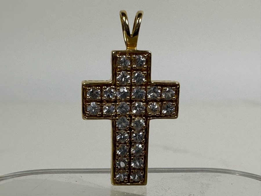 14K Gold Diamond Cross Pendant 3.1g [Photo 6]