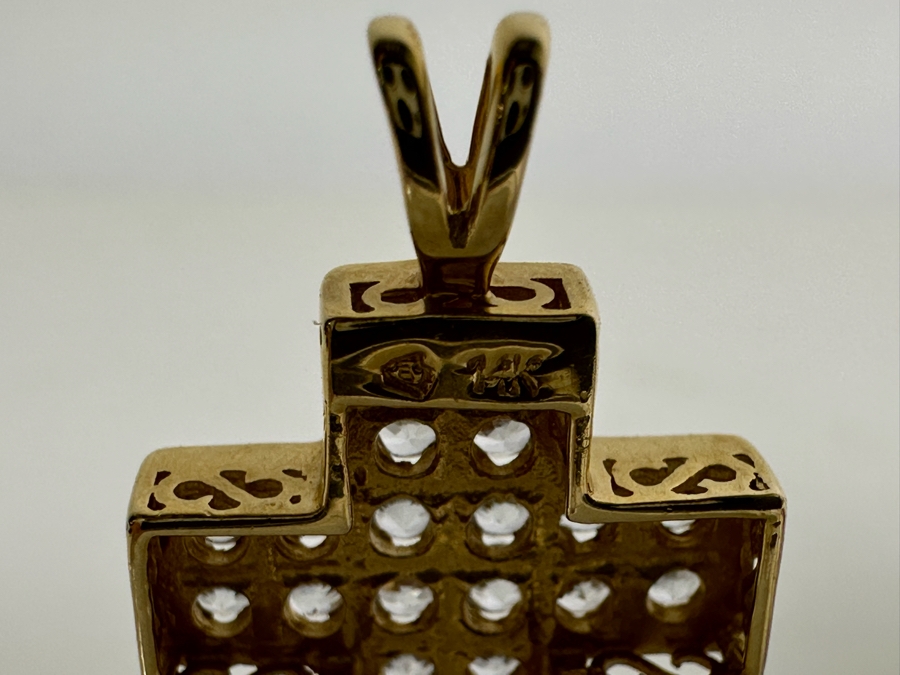 14K Gold Diamond Cross Pendant 3.1g [Photo 7]