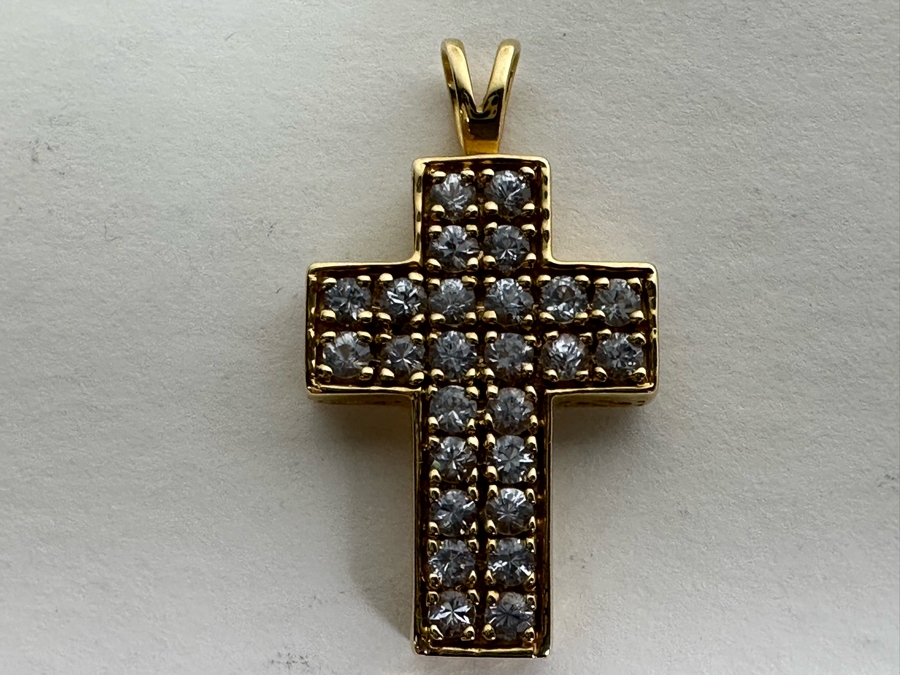 14K Gold Diamond Cross Pendant 3.1g [Photo 14]