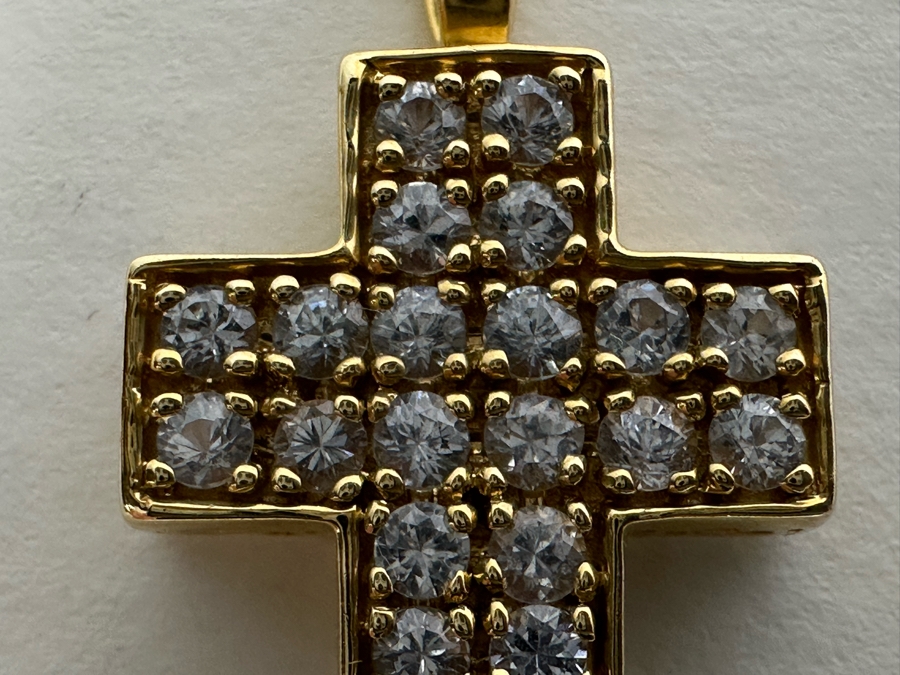 14K Gold Diamond Cross Pendant 3.1g [Photo 15]