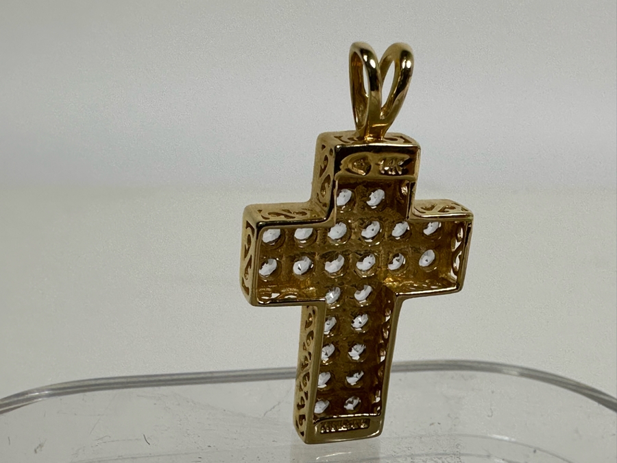 14K Gold Diamond Cross Pendant 3.1g [Photo 10]