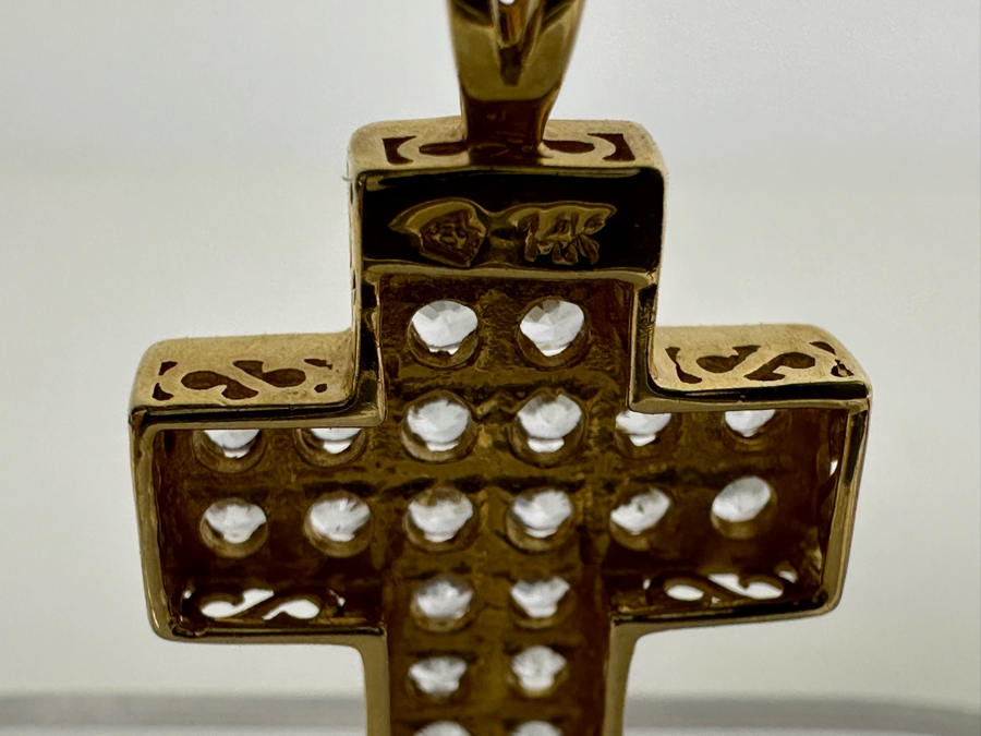 14K Gold Diamond Cross Pendant 3.1g [Photo 8]