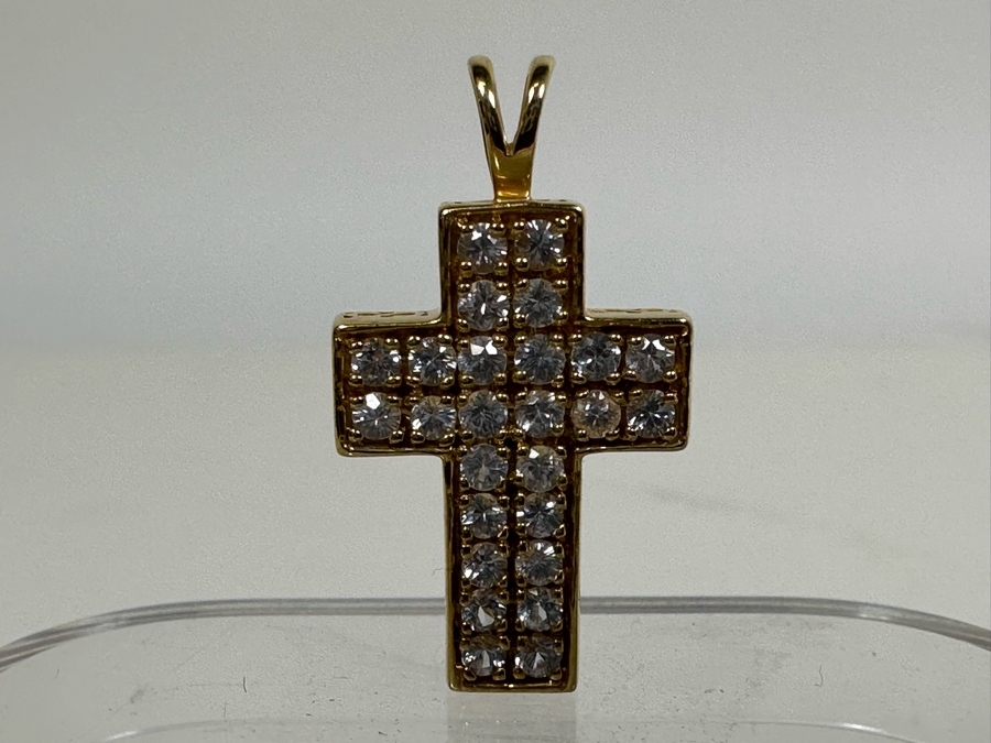 14K Gold Diamond Cross Pendant 3.1g [Photo 5]