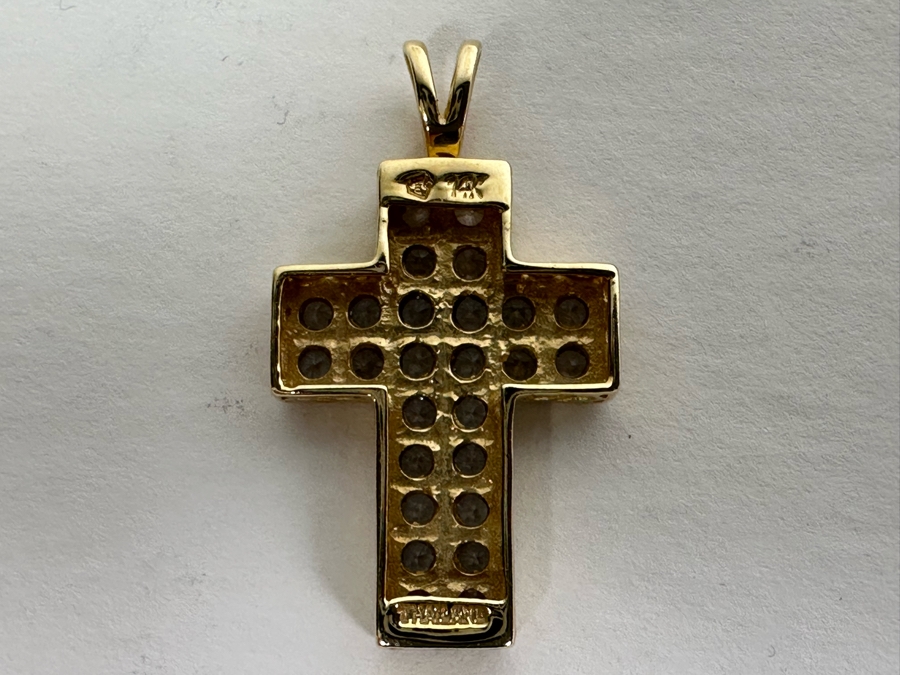 14K Gold Diamond Cross Pendant 3.1g [Photo 12]