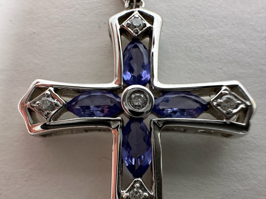 14K Gold Le Vian Diamond Cross Pendant 3.7g [Photo 5]