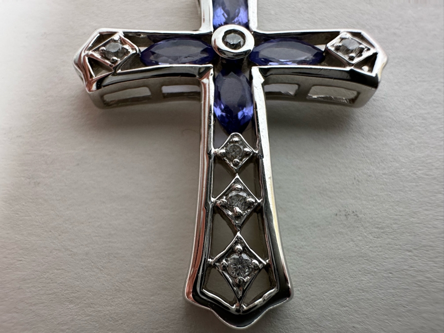 14K Gold Le Vian Diamond Cross Pendant 3.7g [Photo 6]