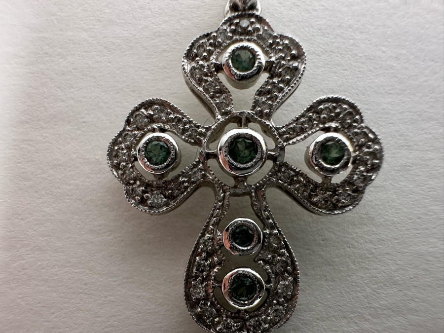 14K Gold Le Vian Diamond Cross Pendant 2.9g	 [Photo 9]