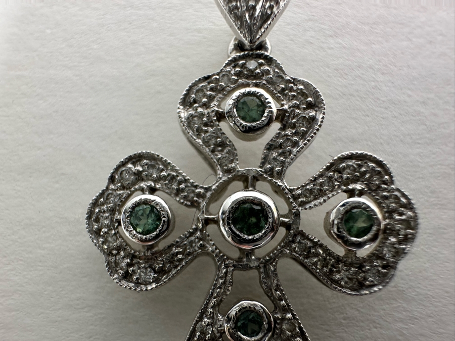 14K Gold Le Vian Diamond Cross Pendant 2.9g	 [Photo 5]