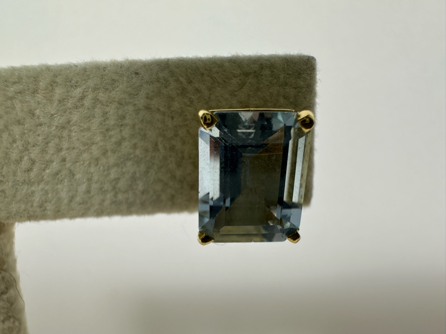 14K Gold Aquamarine Earrings 2.8g [Photo 13]