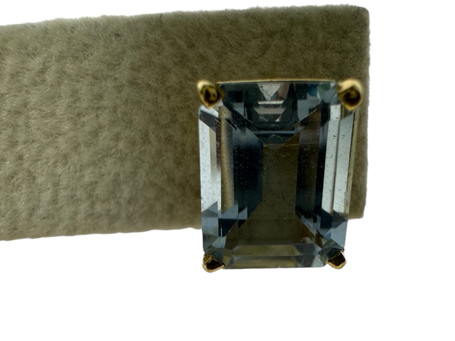 14K Gold Aquamarine Earrings 2.8g [Photo 5]