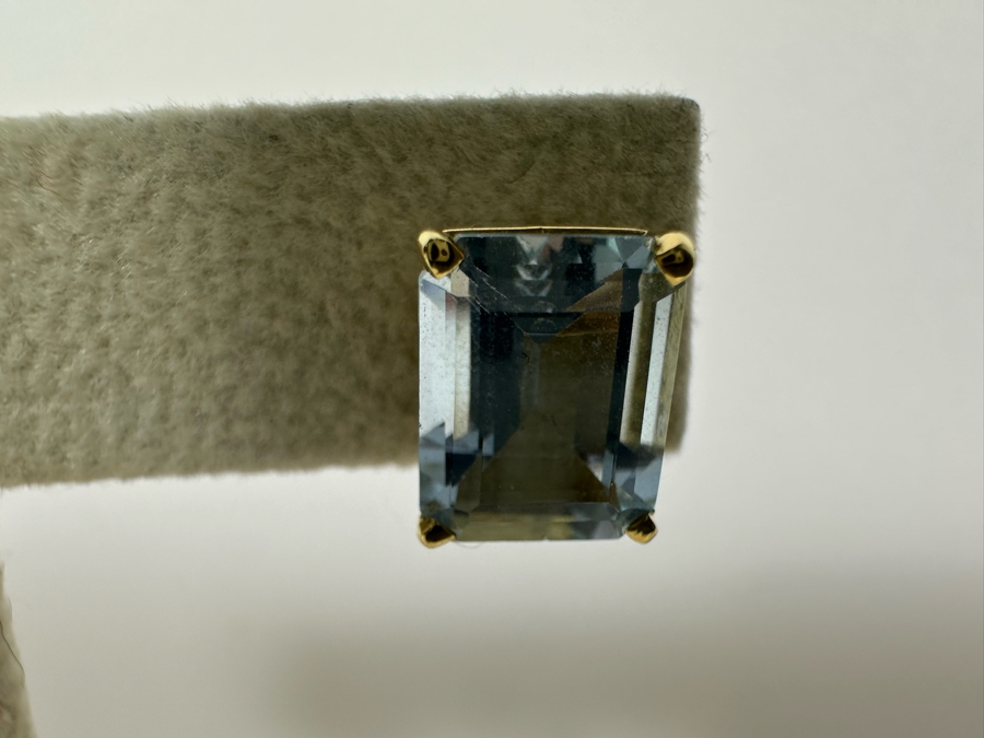 14K Gold Aquamarine Earrings 2.8g [Photo 12]