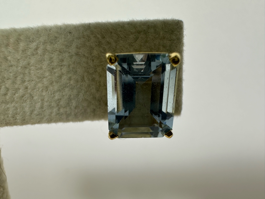 14K Gold Aquamarine Earrings 2.8g [Photo 11]
