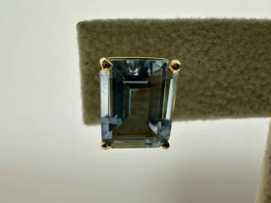 14K Gold Aquamarine Earrings 2.8g [Photo 10]