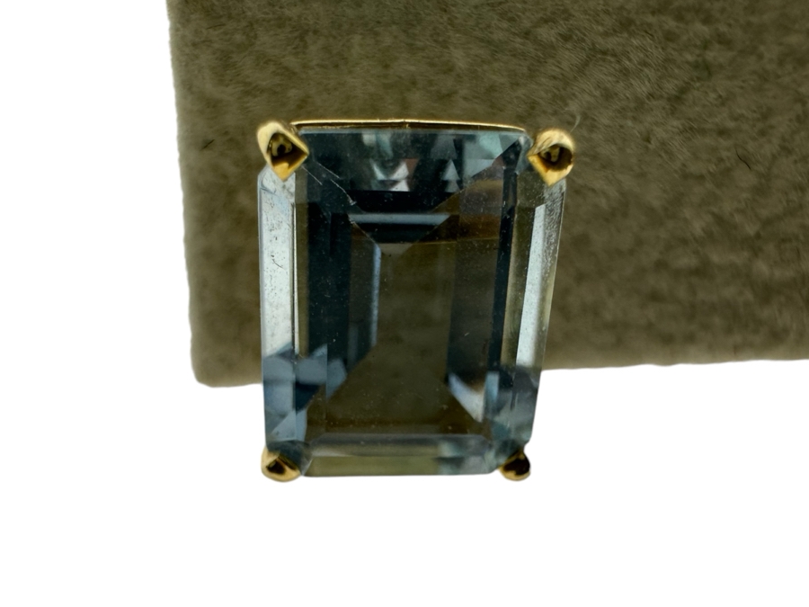 14K Gold Aquamarine Earrings 2.8g [Photo 4]