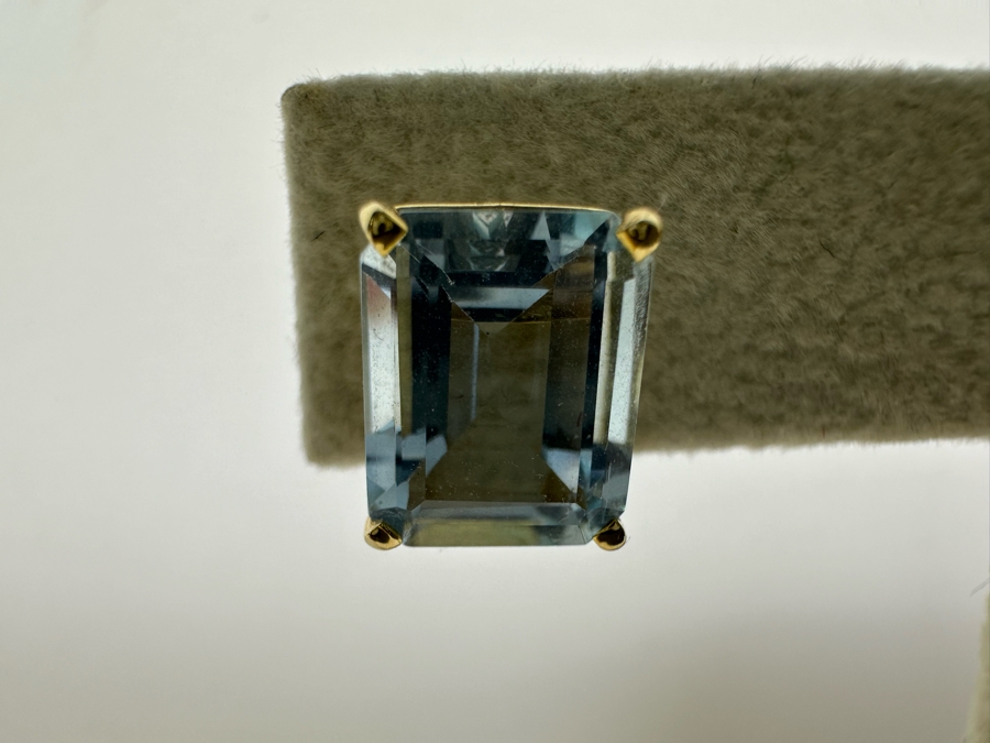 14K Gold Aquamarine Earrings 2.8g [Photo 9]