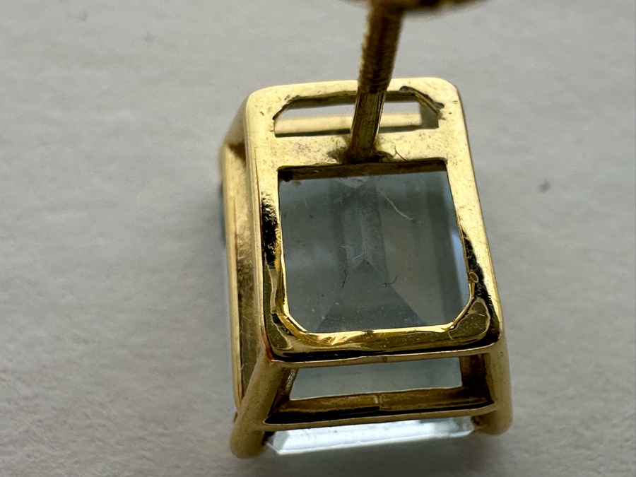 14K Gold Aquamarine Earrings 2.8g [Photo 21]