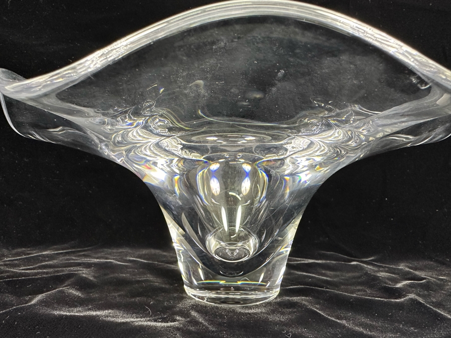 Orrefors Crystal Art Glass Centerpiece Footed Bowl Made In Sweden 10.5W X 5H [Photo 4]