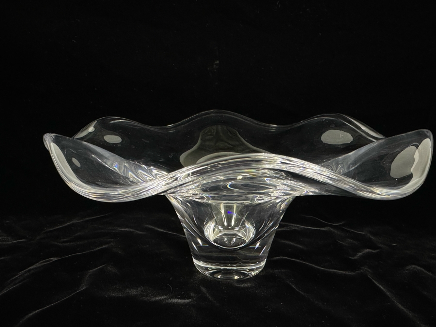 Orrefors Crystal Art Glass Centerpiece Footed Bowl Made In Sweden 10.5W X 5H [Photo 8]