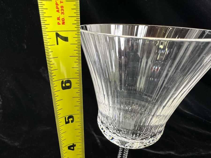 (5) Saint Louis Cristal Crystal Stemware Glasses Gold Rim Apollo Made In France (Oldest Glass Maker In France) Continental Goblet 7H Retails $900 [Photo 9]
