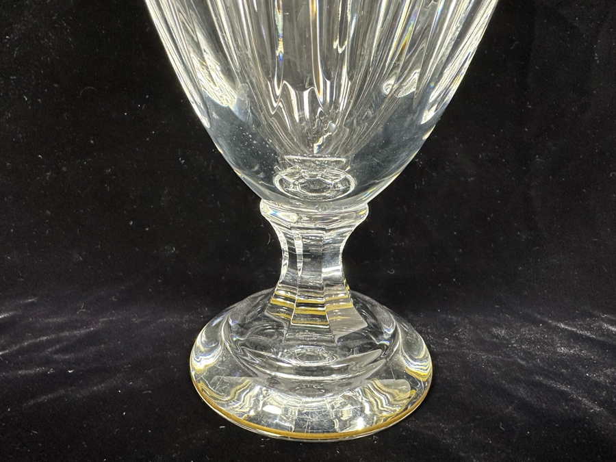 Saint Louis Cristal Crystal Gold Rim Apollo Pompeii Vase Made In France (Oldest Glass Maker In France) 12.5H Retails $500 [Photo 4]