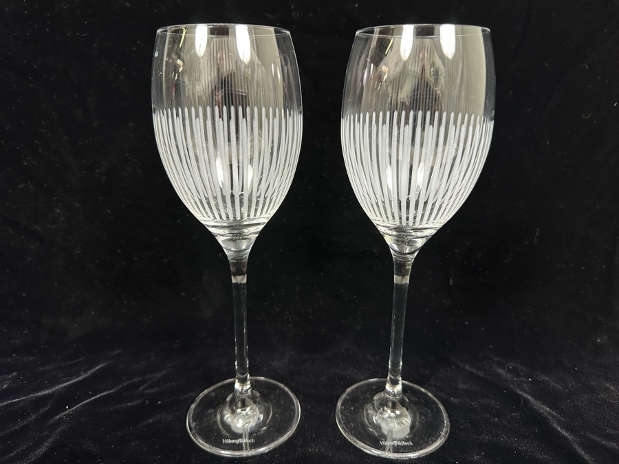 Pair Of Villeroy & Boch Stemware Glasses 9.5H