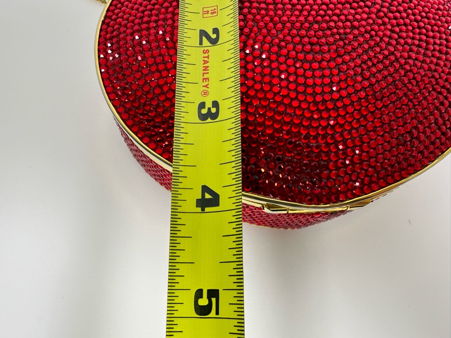 Judith Leiber New York Swarovski Crystal Ruby Red Heart N Soul Minaudiere Clutch Purse Evening Handbag [Photo 13]