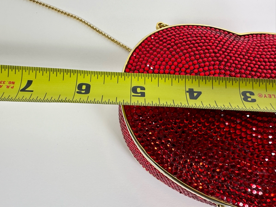 Judith Leiber New York Swarovski Crystal Ruby Red Heart N Soul Minaudiere Clutch Purse Evening Handbag [Photo 12]