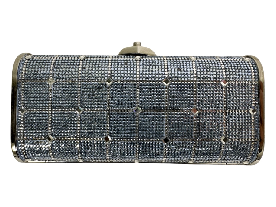 Judith Leiber New York Swarovski Crystal Minaudiere Clutch Purse Evening Handbag