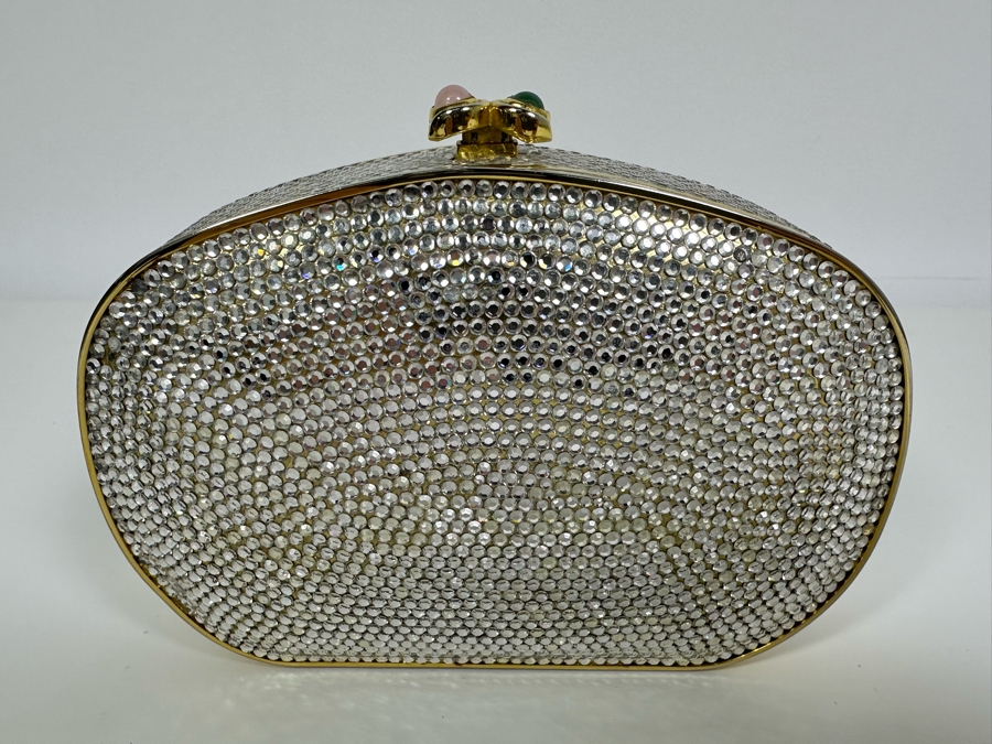 Judith Leiber New York Swarovski Crystal Minaudiere Clutch Purse Evening Handbag [Photo 2]