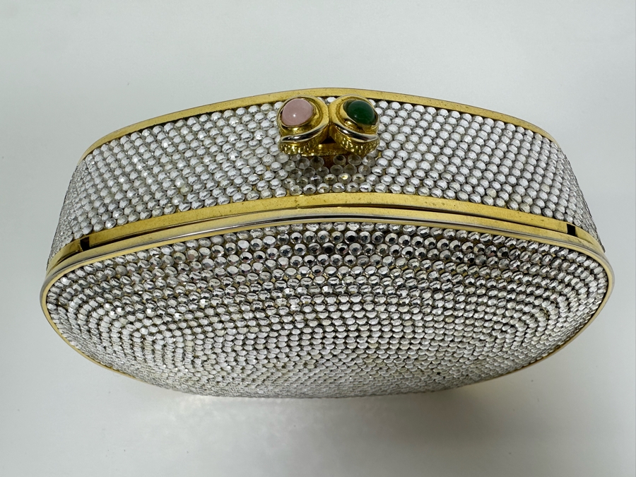 Judith Leiber New York Swarovski Crystal Minaudiere Clutch Purse Evening Handbag [Photo 4]