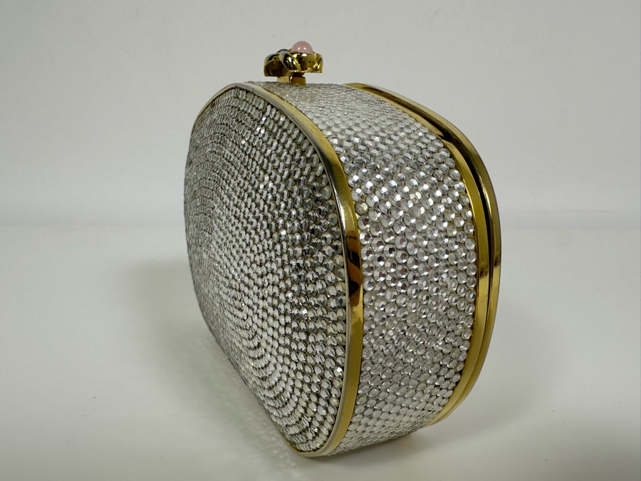 Judith Leiber New York Swarovski Crystal Minaudiere Clutch Purse Evening Handbag [Photo 6]