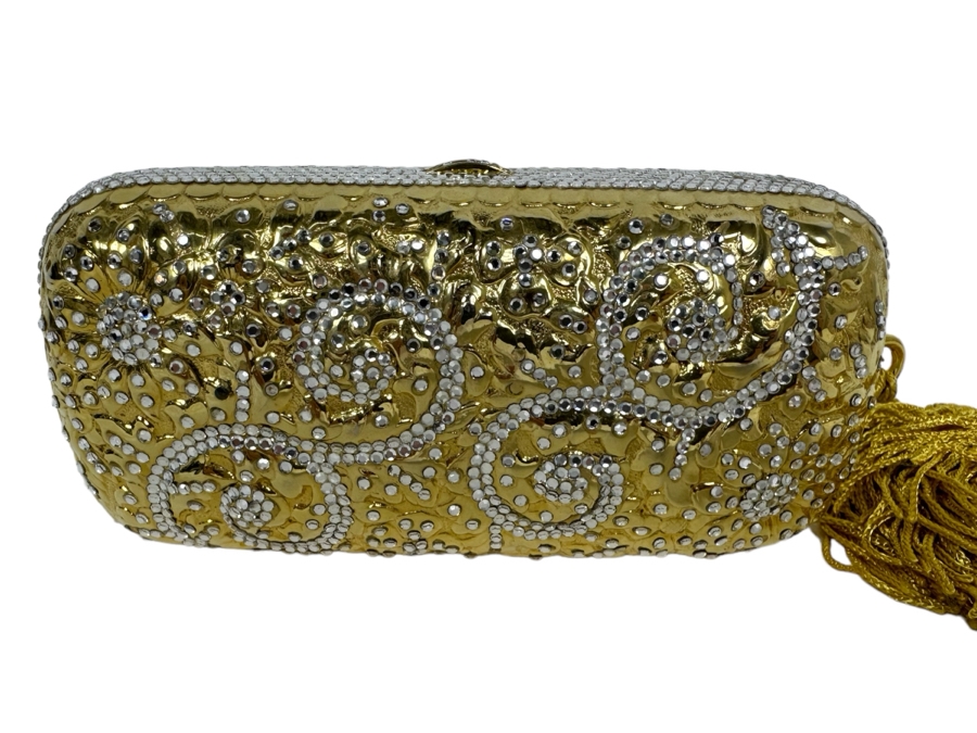 Judith Leiber New York Swarovski Crystal Minaudiere Clutch Purse Evening Handbag [Photo 1]