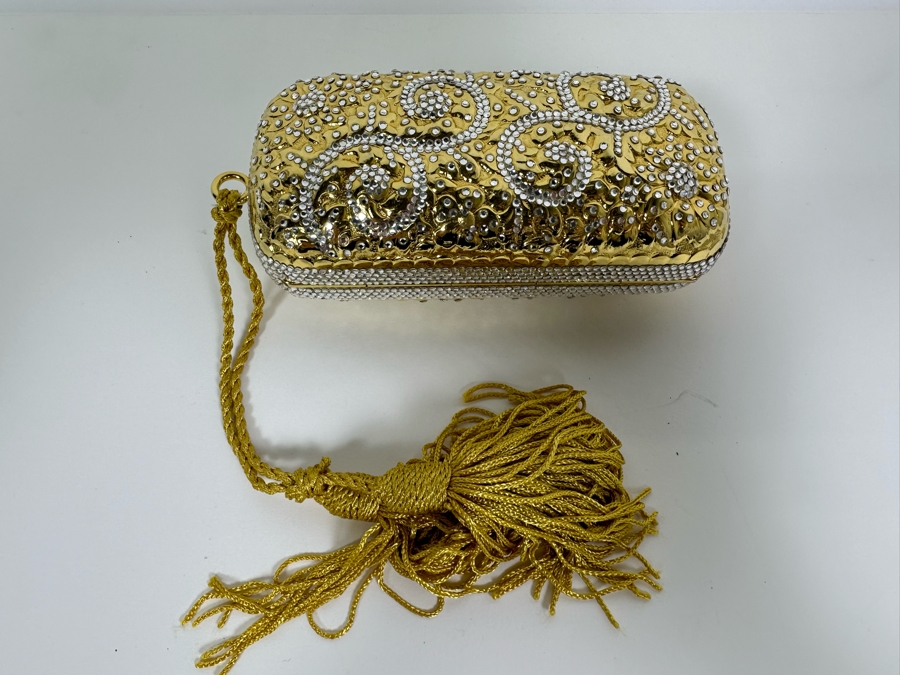 Judith Leiber New York Swarovski Crystal Minaudiere Clutch Purse Evening Handbag [Photo 8]