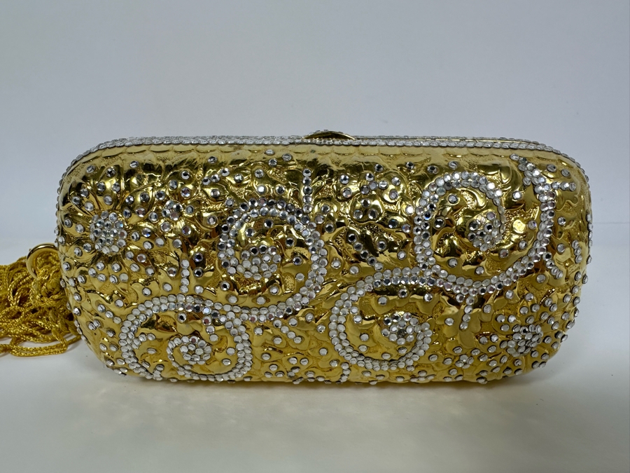 Judith Leiber New York Swarovski Crystal Minaudiere Clutch Purse Evening Handbag [Photo 6]