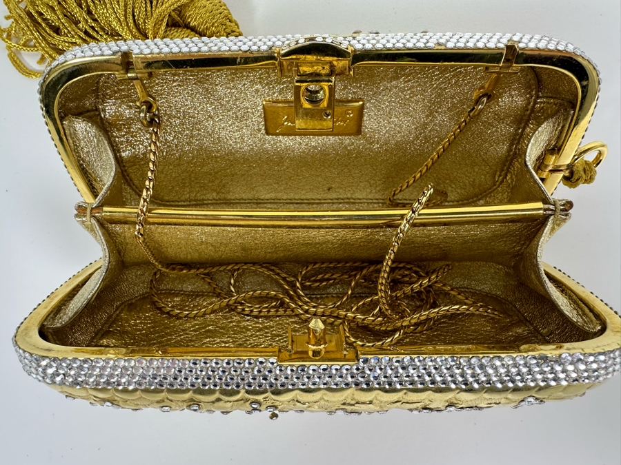 Judith Leiber New York Swarovski Crystal Minaudiere Clutch Purse Evening Handbag [Photo 11]