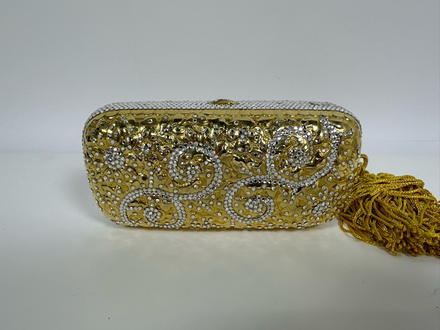 Judith Leiber New York Swarovski Crystal Minaudiere Clutch Purse Evening Handbag [Photo 3]