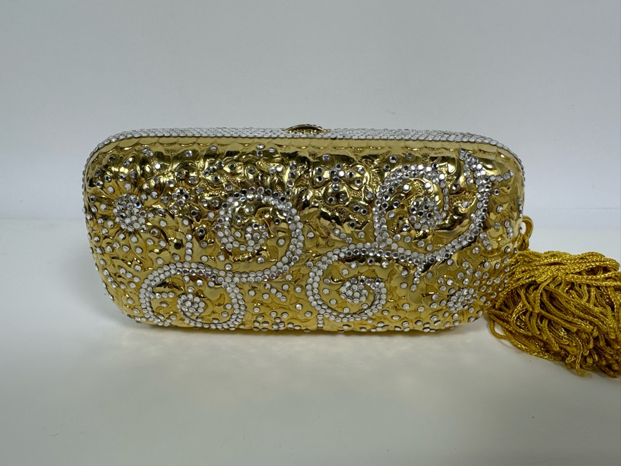 Judith Leiber New York Swarovski Crystal Minaudiere Clutch Purse Evening Handbag [Photo 2]