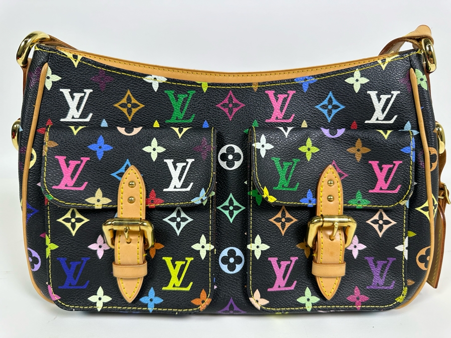 Louis Vuitton Lodge Shoulder Bag PM Black Canvas Murakami Multicolor Monogram 13W X 9H [Photo 2]