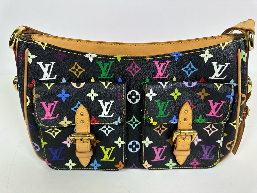 Louis Vuitton Lodge Shoulder Bag PM Black Canvas Murakami Multicolor Monogram 13W X 9H [Photo 4]