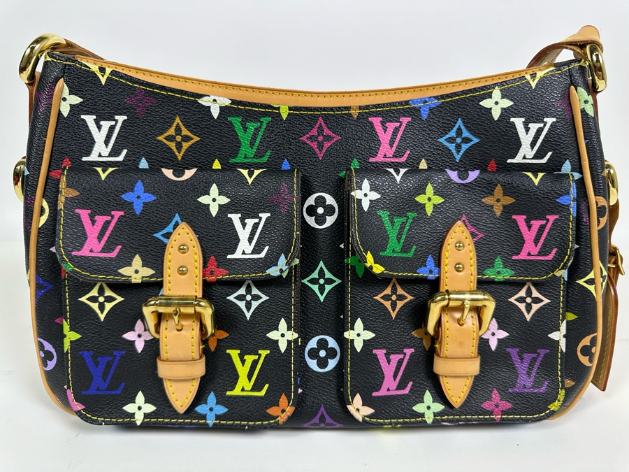 Louis Vuitton Lodge Shoulder Bag PM Black Canvas Murakami Multicolor Monogram 13W X 9H [Photo 3]
