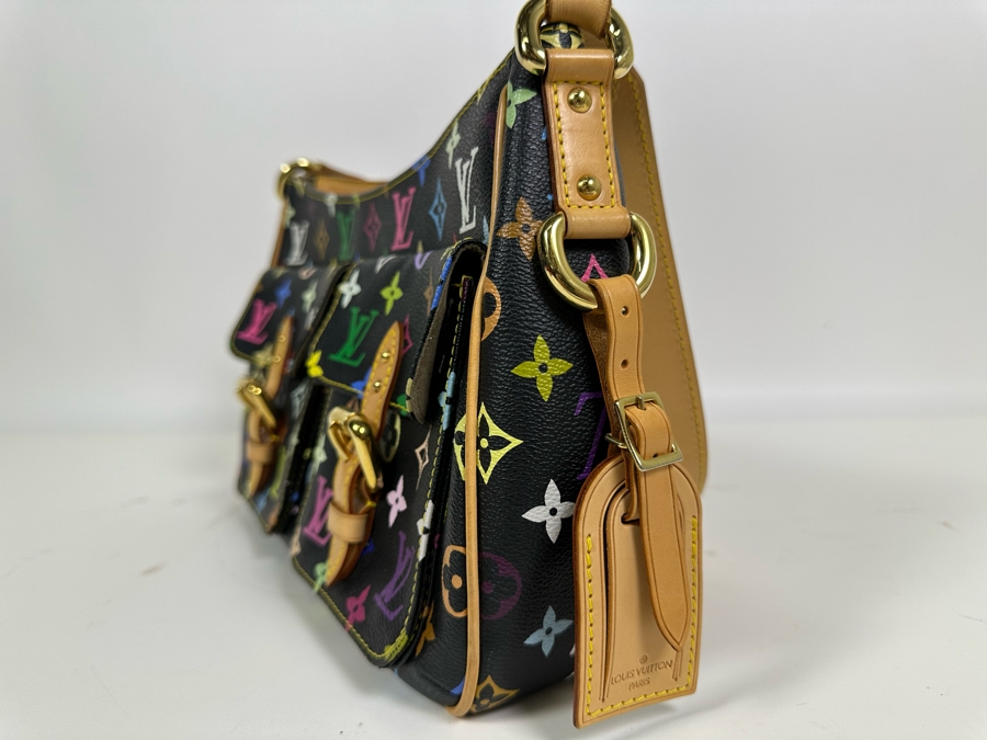 Louis Vuitton Lodge Shoulder Bag PM Black Canvas Murakami Multicolor Monogram 13W X 9H [Photo 5]