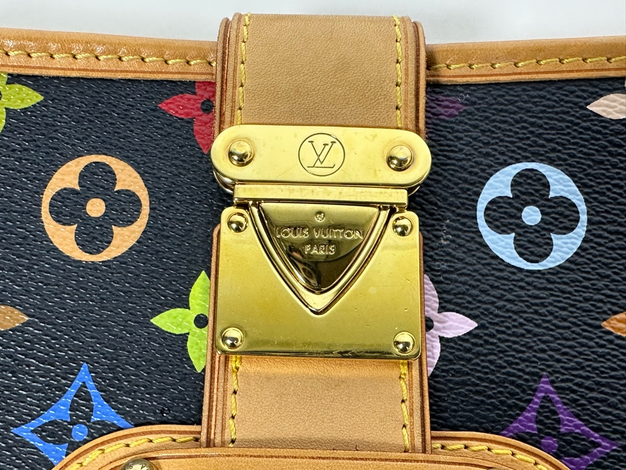 Louis Vuitton Shirley Bag PM Black Canvas Takashi Murakami Multicolor Monogram 11W X 5H [Photo 5]