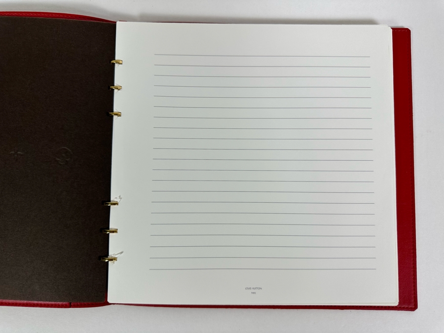 Louis Vuitton Red Vernis Notebook 6-Ring Binder With Louis Vuitton Lined Paper 9W X 9H [Photo 9]