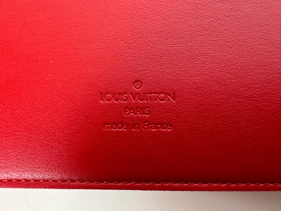 Louis Vuitton Red Vernis Notebook 6-Ring Binder With Louis Vuitton Lined Paper 9W X 9H [Photo 7]