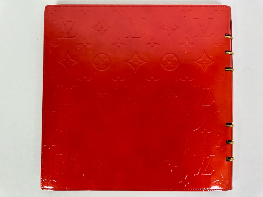 Louis Vuitton Red Vernis Notebook 6-Ring Binder With Louis Vuitton Lined Paper 9W X 9H [Photo 5]