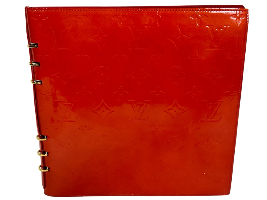 Louis Vuitton Red Vernis Notebook 6-Ring Binder With Louis Vuitton Lined Paper 9W X 9H