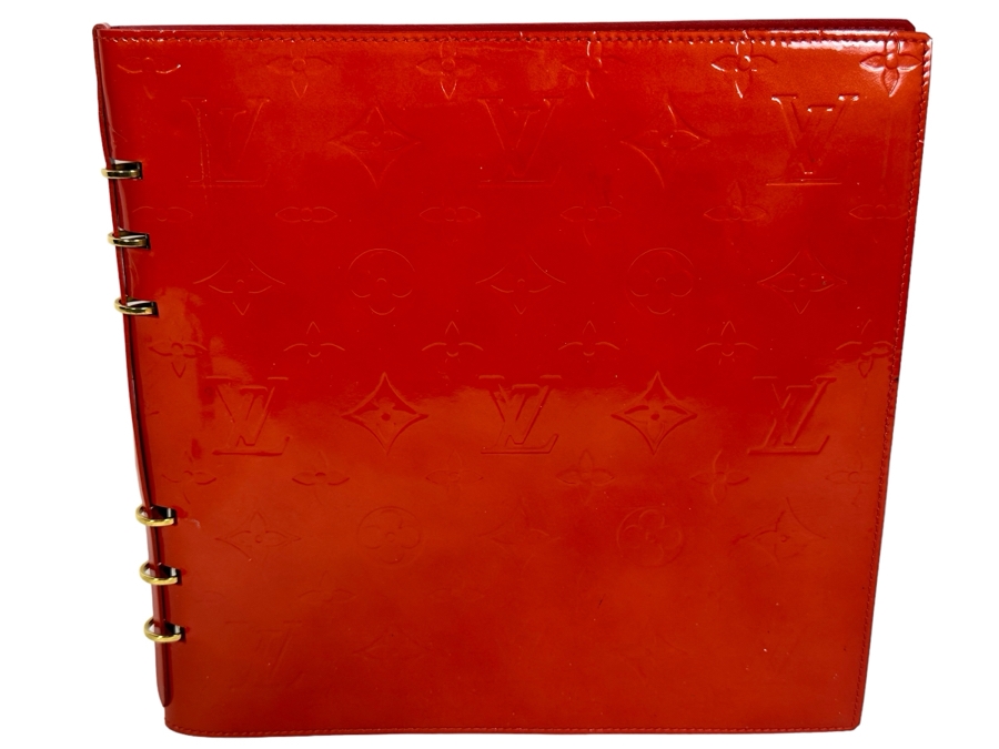 Louis Vuitton Red Vernis Notebook 6-Ring Binder With Louis Vuitton Lined Paper 9W X 9H [Photo 2]