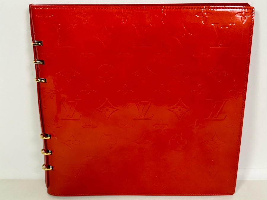 Louis Vuitton Red Vernis Notebook 6-Ring Binder With Louis Vuitton Lined Paper 9W X 9H [Photo 4]