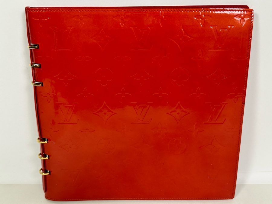Louis Vuitton Red Vernis Notebook 6-Ring Binder With Louis Vuitton Lined Paper 9W X 9H [Photo 3]