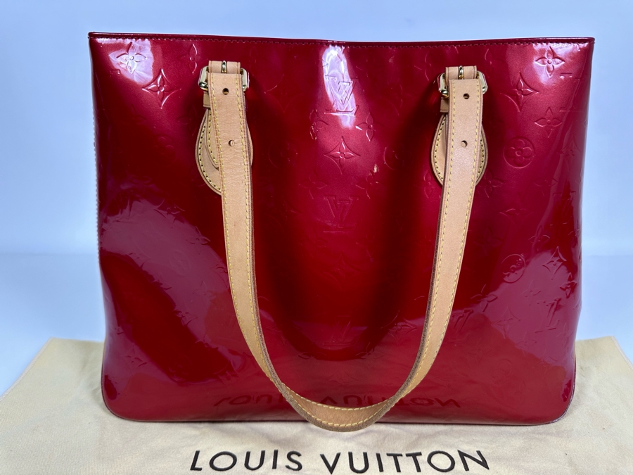 Louis Vuitton Vernis Monogram Brentwood Handbag Red 15.5 X 11.5 [Photo 5]